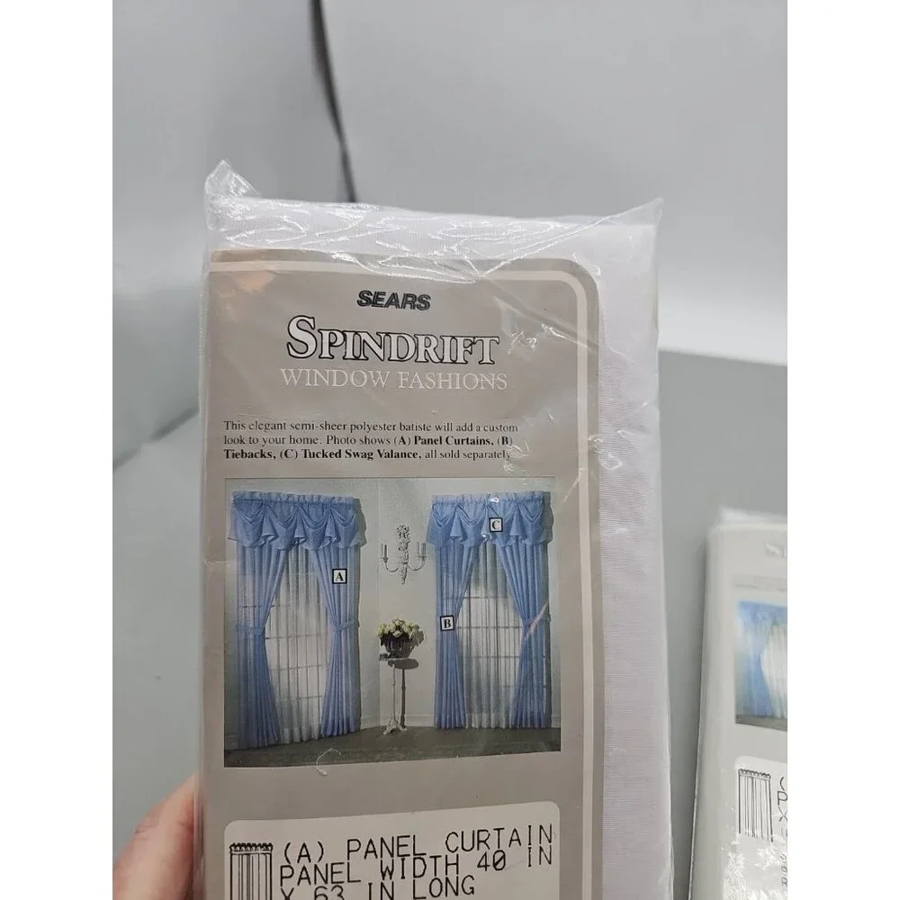 Sears‎ Vintage Spindrift Window Panel Curtain Panel W40 X L63